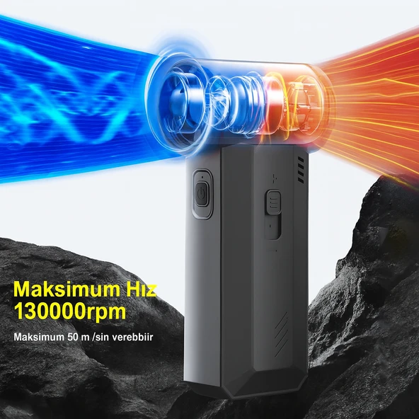 Elektrikli Hava Toz Alma Cihazı, 130000 RPM Basınçlı Hava Toz Alma Cihazı Araba  Bilgisayar Klavyesi - 7