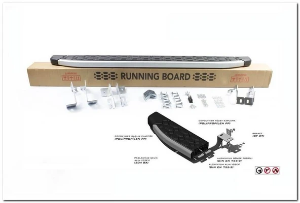 Omsa Line Fiat Scudo 2022 Sonrası Kısa Şasi Blackline Mat Alüminyum Alınlı Yan Basamak - Resim 3