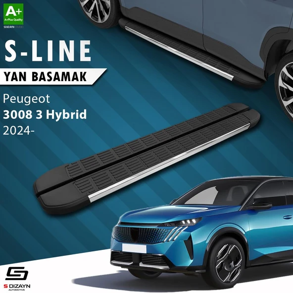 S-Dizayn Peugeot 3008 3 Hybrid S-Line Krom Yan Basamak 183 Cm 2024 Üzeri A+ Kalite ürün görseli