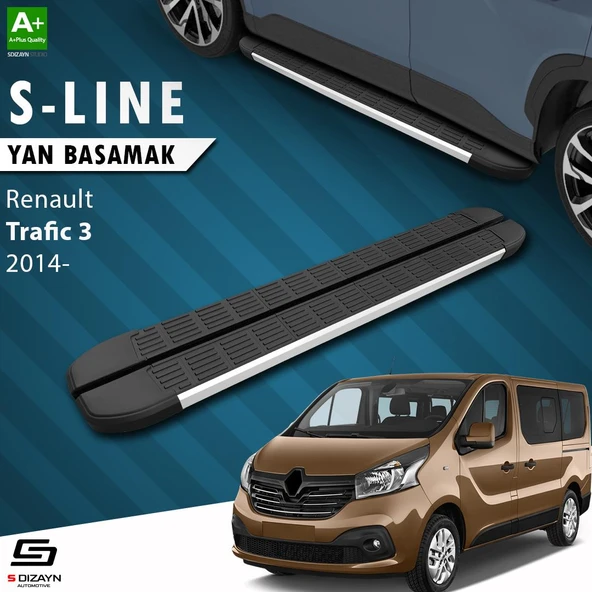 S-Dizayn Renault Trafic 3 Uzun Şase S-Line Aluminyum Yan Basamak 263 Cm 2014-2020 A+ Kalite ürün görseli
