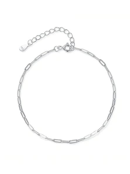 Dikdörtgen Zincir Zarafeti Kadın Gümüş Bileklik ürün görseli