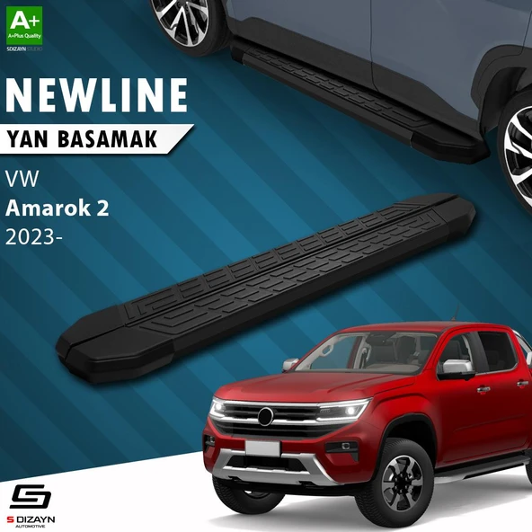 S-Dizayn VW Amarok 2 NewLine Siyah Yan Basamak 203 Cm 2023 Üzeri A+ Kalite ürün görseli