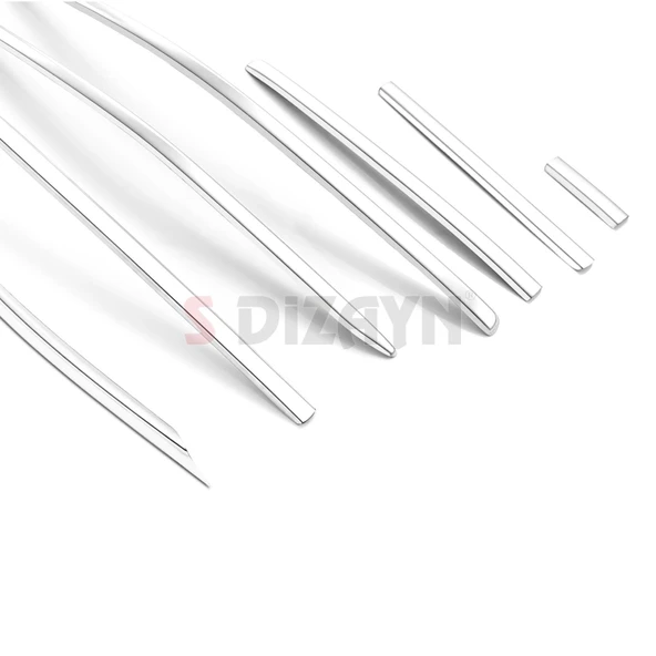 S-Dizayn VW Tiguan 3 Krom Ön Tampon Çıta Seti 7 Prç. 2024 Üzeri A+ Kalite - Resim 4