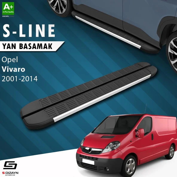 S-Dizayn Opel Vivaro A Uzun Şase S-Line Aluminyum Yan Basamak 263 Cm 2001-2014 A+ Kalite ürün görseli