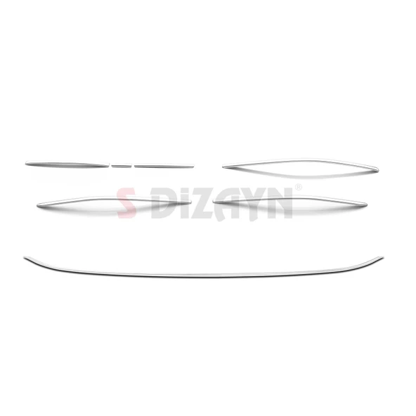 S-Dizayn VW Tiguan 3 Krom Ön Tampon Çıta Seti 7 Prç. 2024 Üzeri A+ Kalite - Resim 2