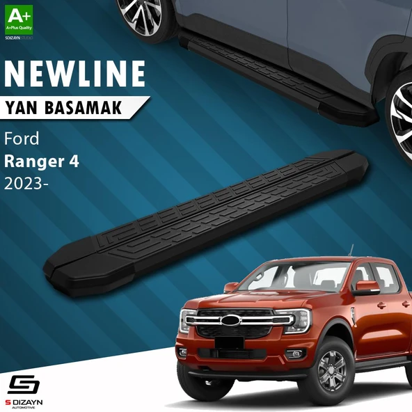 S-Dizayn Ford Ranger 4 NewLine Siyah Yan Basamak 203 Cm 2023 Üzeri A+ Kalite ürün görseli