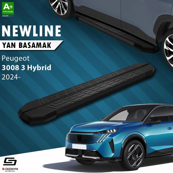 S-Dizayn Peugeot 3008 3 Hybrid NewLine Siyah Yan Basamak 183 Cm 2024 Üzeri A+ Kalite ürün görseli