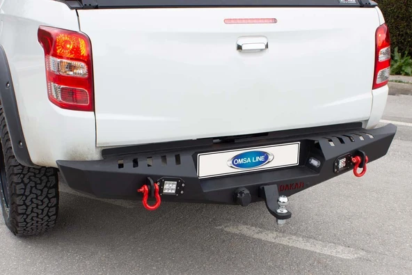 OMSA Mitsubishi L200 Dakar Çelik Arka Tampon Ledli Sensörlü-Sensörsüz 2015-2019 Arası - Resim 3