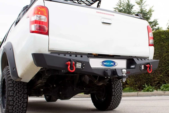 OMSA Mitsubishi L200 Dakar Çelik Arka Tampon Ledli Sensörlü-Sensörsüz 2015-2019 Arası - Resim 4