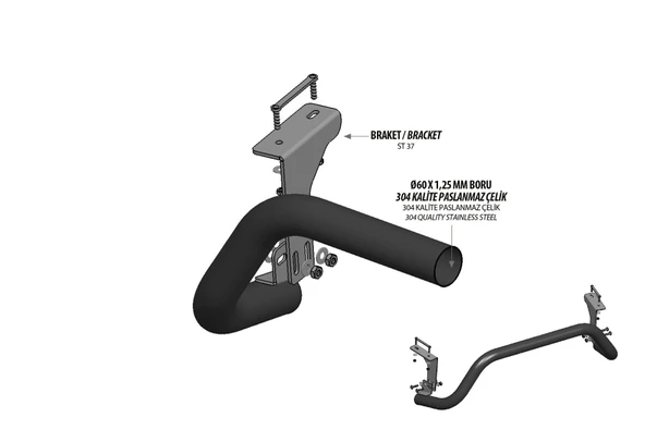 OMSA Honda CR-V Pars Arka Koruma Çap:60 Krom 2015-2018 Arası - Resim 5