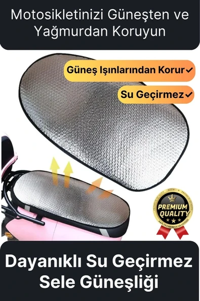 Özel Üretim Alüminyum Koltuk Kılıfı Dayanıklı Lastikli Su Geçirmez Motor Sele Güneşliği 60 cm x35 cm - 1
