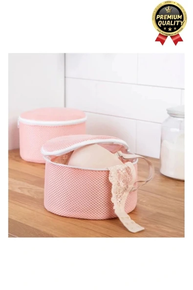 Çok Amaçlı Dayanıklı Fermuarlı Kumaş Sütyen İç Çamaşırı Yıkama Filesi Torbası Seti 2 Adet 20x15cm - 6