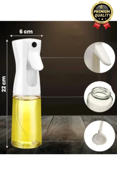 Çok Amaçlı Atomize Başlıklı Sızdırmaz Airfryer Püskürtmeli Fısfıs Sprey Cam Yağdanlık 200 Ml 1 Adet - Resim 4