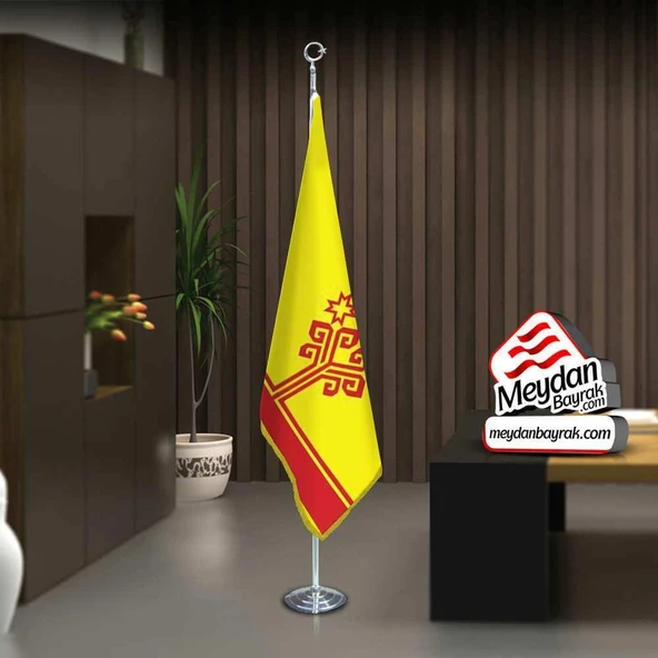 Çuvaşistan Cumhuriyeti Ocağı Bayrak -Ofis -Makam-Toplantı Odaları -Direkli -Saçaklı Makam Bayrağı ürün görseli 1