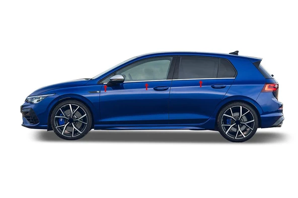OMSA VW Golf 8 Krom Cam Alt Çıtası 6 Parça 2020 ve Sonrası - 1