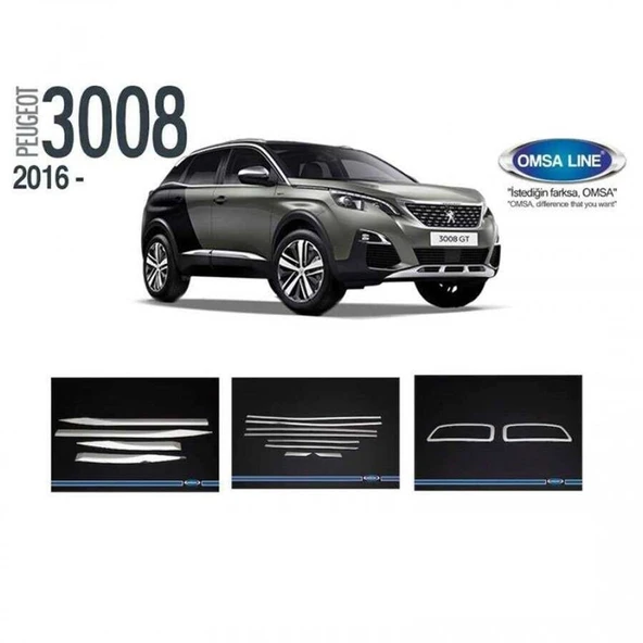 OMSA Peugeot 3008 3 Parça Krom Set 2016 ve Sonrası ürün görseli