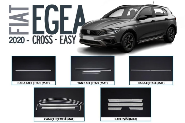 OMSA Fiat Egea Cross Easy Saten Aksesuar Seti 18 Parça 2020 ve Sonrası - 1