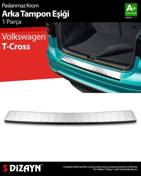 S-Dizayn VW T-Cross Krom Arka Tampon Eşiği 2019 Üzeri ürün görseli