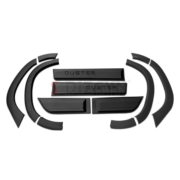 S-Dizayn Dacia Duster 2 Kapı Koruma ve Çamurluk Kaplaması Dodik Seti 12 Prç 2018-2023 A+ Kalite - Resim 2