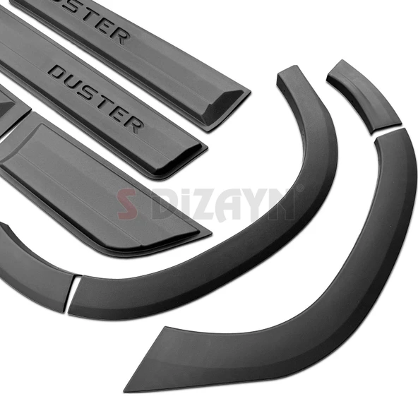 S-Dizayn Dacia Duster 2 Kapı Koruma ve Çamurluk Kaplaması Dodik Seti 12 Prç 2018-2023 A+ Kalite - Resim 4