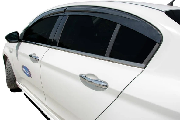 OMSA Fiat Egea HB-SD Siyah Krom Cam Alt Çıtası 4 Parça 2016 ve Sonrası - Resim 3