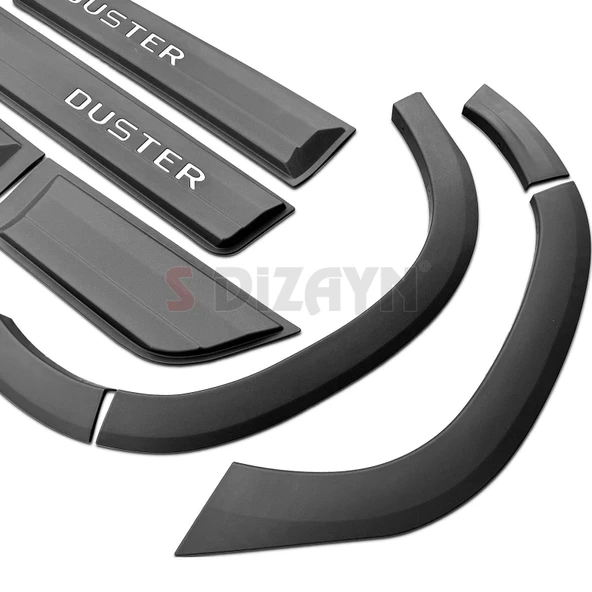 S-Dizayn Dacia Duster 2 Kapı Koruma ve Çamurluk Kaplaması Dodik Seti (Mat Krom) Yazılı 12 Prç 2018-2023 A+ Kalite - Resim 4