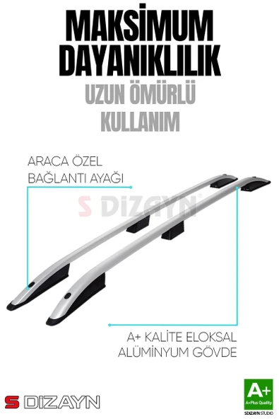 S-Dizayn Fiat Ulysse Kısa Şase Aluminyum Gri Tavan Çıtası 2022 Üzeri A+ Kalite - Resim 4