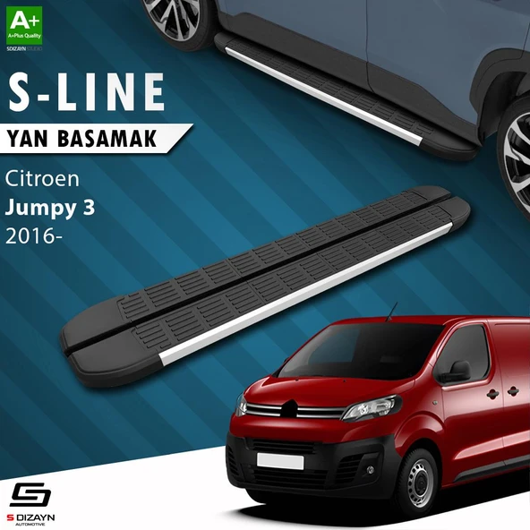 S-Dizayn Citroen Jumpy 3 Kısa Şase S-Line Aluminyum Yan Basamak 213 Cm 2016 Üzeri A+ Kalite ürün görseli