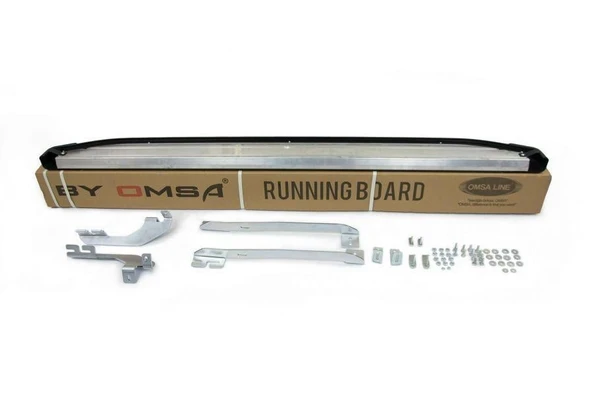 Omsa Line VW T6 Multivan 2015-2024 Uzun Şasi Blackline Mat Siyah Alüminyum Alınlı Yan Basamak - Resim 2
