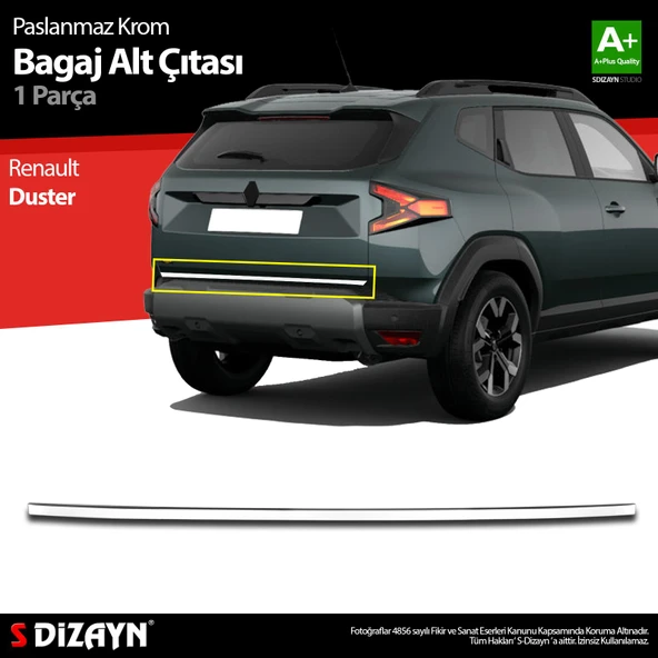 S-Dizayn Renault Duster Krom Bagaj Alt Çıtası 2024 Üzeri A+ Kalite ürün görseli