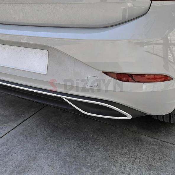 S-Dizayn VW Polo 6 HB Makyajlı Krom Egzoz Çıkışı Difüzör 2021 Üzeri - Resim 6