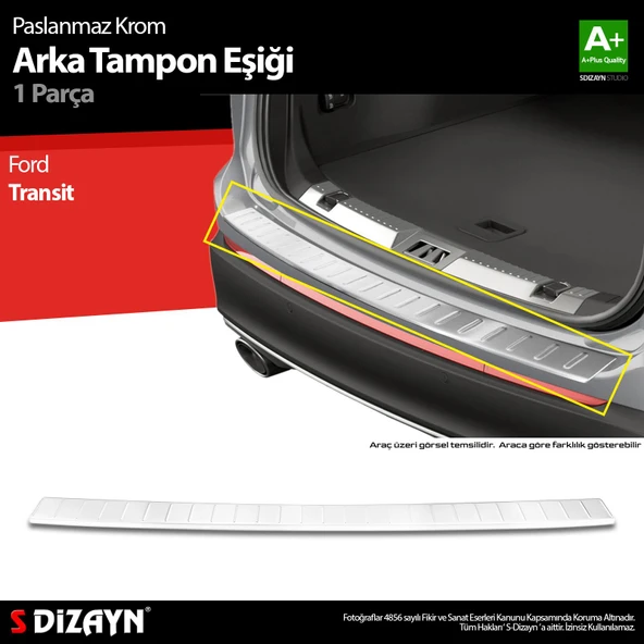 S-Dizayn Ford Transit Krom Arka Tampon Eşiği 2006-2014 A+ Kalite ürün görseli