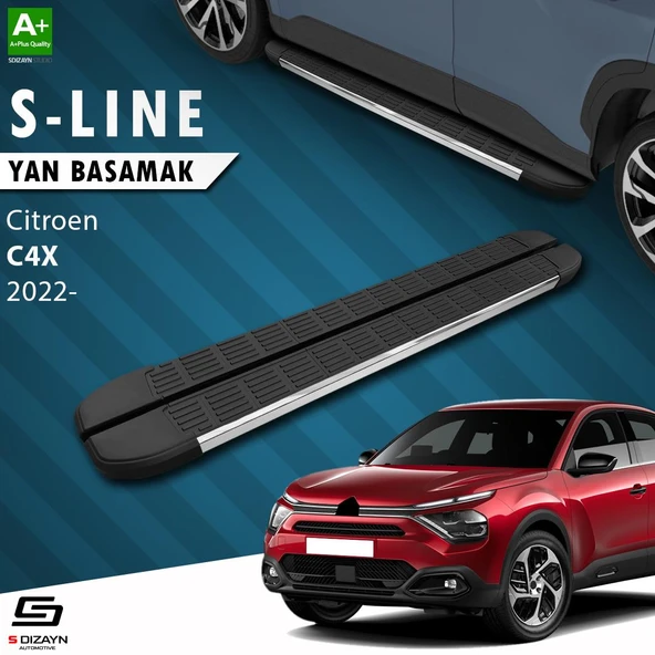 S-Dizayn Citroen C4 X S-Line Krom Yan Basamak 183 Cm 2022 Üzeri A+ Kalite ürün görseli