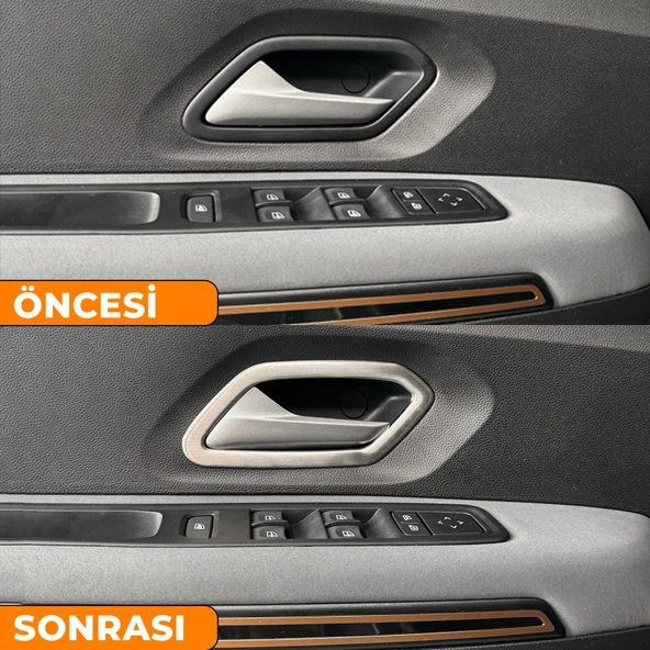 S-Dizayn Dacia Sandero Krom İç Kapı Kolu Çerçevesi 4 Prç 2020 Üzeri A+ Kalite (Mat Krom) - Resim 5