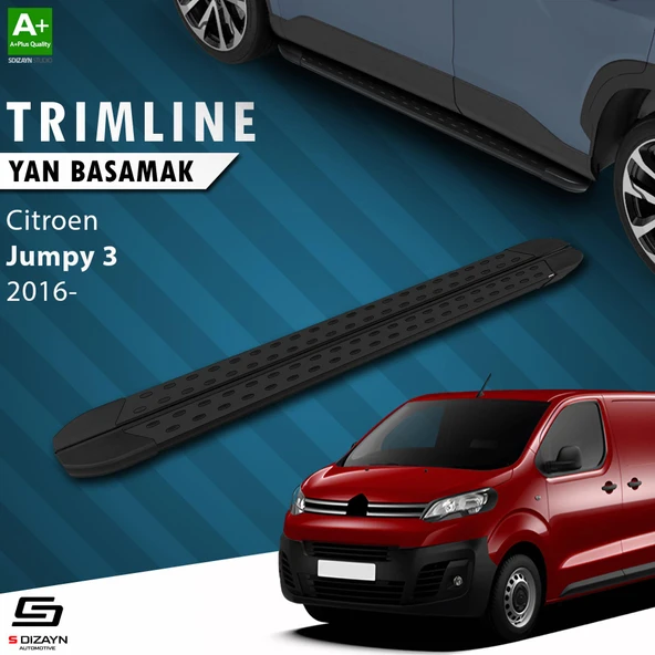 S-Dizayn Citroen Jumpy 3 Kısa Şase TrimLine Siyah Yan Basamak 213 Cm 2016 Üzeri ürün görseli