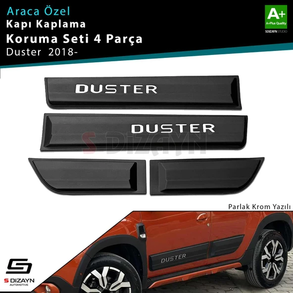 S-Dizayn Dacia Duster 2 Kapı Koruma Seti Parlak Krom Yazılı 4 Prç 2018-2023 A+ Kalite ürün görseli