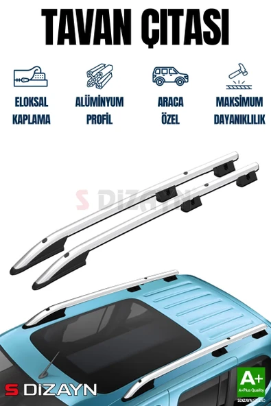 S-Dizayn Citroen Nemo Aluminyum Gri Tavan Çıtası Sport Model 2008 Üzeri A+ Kalite ürün görseli