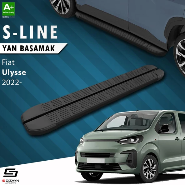 S-Dizayn Fiat Ulysse Kısa Şase S-Line Siyah Yan Basamak 213 Cm 2022 Üzeri A+ Kalite ürün görseli