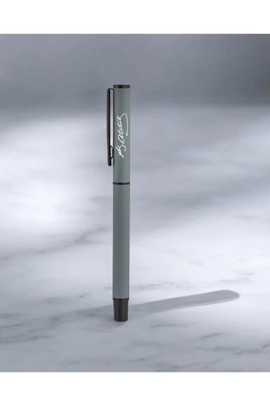 Nesnel Gift Atatürk İmzalı Nardo Gri Roller Kalem ürün görseli 1