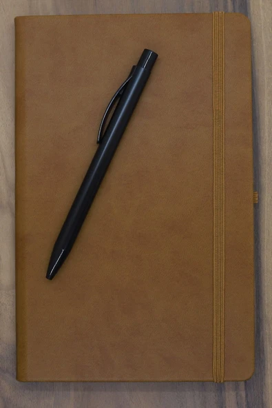 ELALAZER Soft Deri Tarihsiz Ajanda Ve Kalem Seti - Resim 2