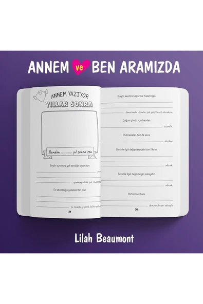 nesnel yayınlar Annem ve Ben Aramızda Günlüğü Karpostal-Ayraç ve Dönen Sonsuzluk Gülü Kolye Seti - Resim 4