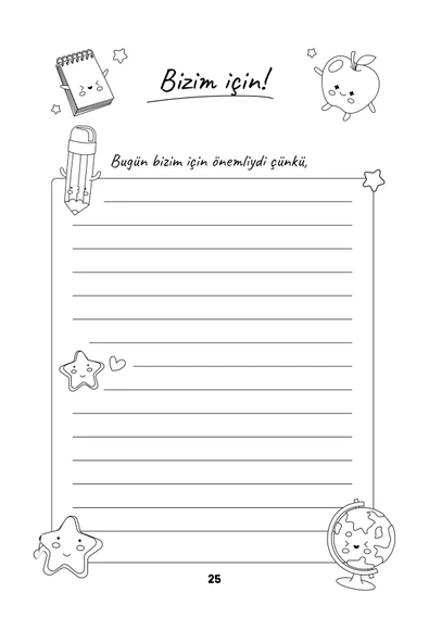 nesnel yayınlar Annem ve Ben Aramızda Günlüğü Karpostal-Ayraç ve Siyah Roller Kalem Seti - Resim 8