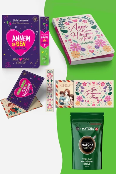 nesnel yayınlar Annem ve Ben Aramızda Günlüğü&Anne Bana Hikaye Anlat ve Yeşilçay&Karahindibalı Kahve ürün görseli 1