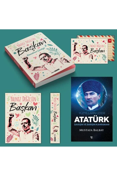 Halk Kitabevi Yalnız Değilsin Başkan ve Yüzyılların Lideri Atatürk - Mustafa Balbay İkili Set ürün görseli 1
