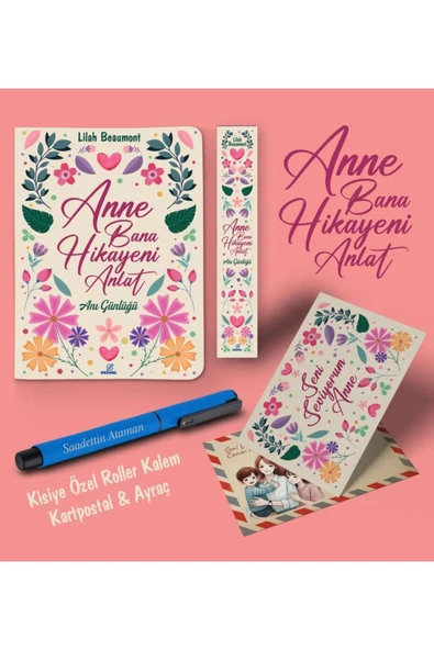 nesnel yayınlar Kişiye Özel Anne Bana Hikayeni Anlat Ayraç Kartpostal Kalem - Mavi ürün görseli 1