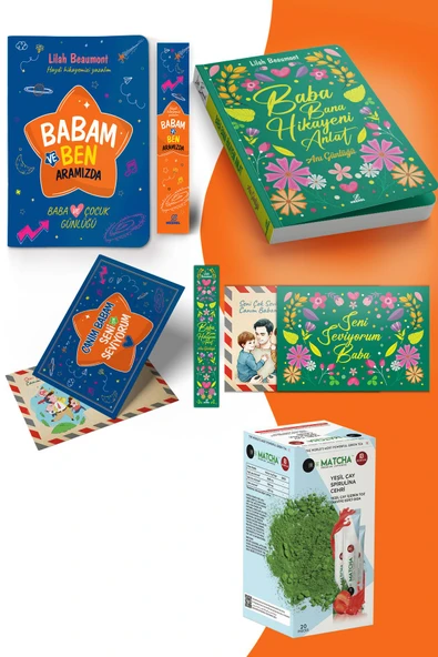nesnel yayınlar Babam ve Ben Aramızda Günlüğü&Baba Bana Hikaye Anlat ve Latte Aromalı Matcha Çayı ürün görseli 1
