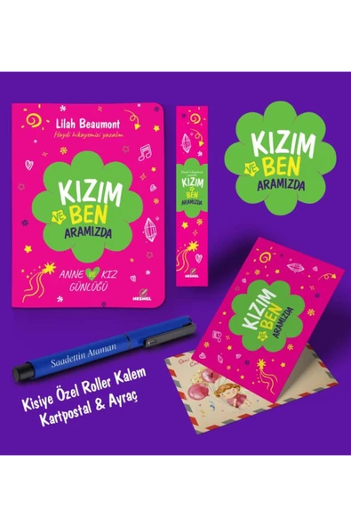 nesnel yayınlar Kızım ve Ben Aramızda Ayraç Kartpostal Kişiye Özel Kalem - Lacivert ürün görseli 1