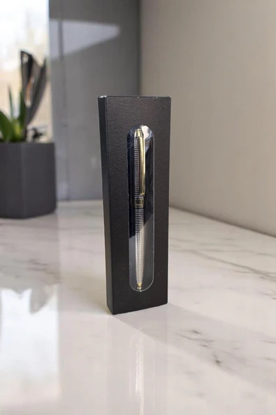 Nesnel Gift İşlemeli Metal Roller Kalem - Gümüş - Resim 3