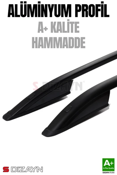 S-Dizayn VW Caddy 3 Aluminyum Siyah Tavan Çıtası 2004-2010 A+ Kalite - Resim 3