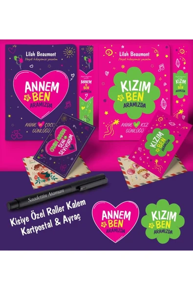 nesnel yayınlar Anne - Kız Aramızda Ayraç Kartpostal Kişiye Özel Kalem - Siyah ürün görseli 1